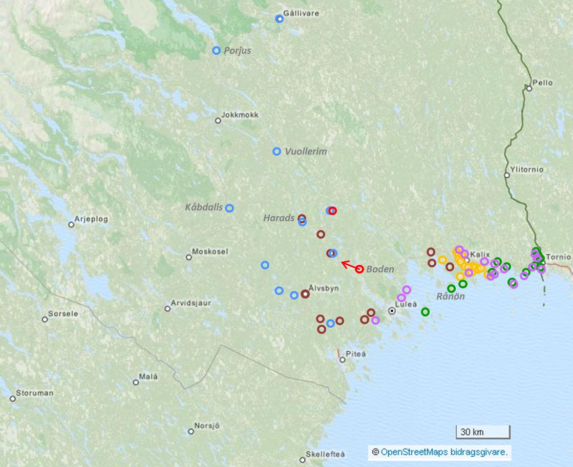 Karta �ver flygorter