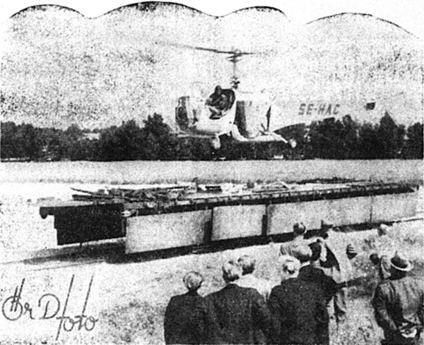 Helikopter startar fr�n j�rnv�gsvagn